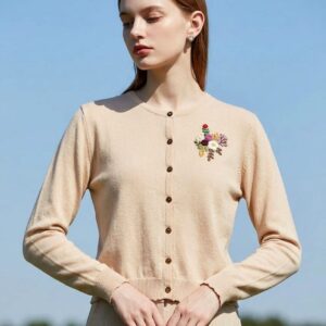 HAND KNITED AND EMBORIDERED CARDIGAN