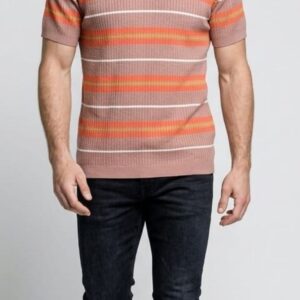 HANDKNITTED STRIPED HALF SLEEVE